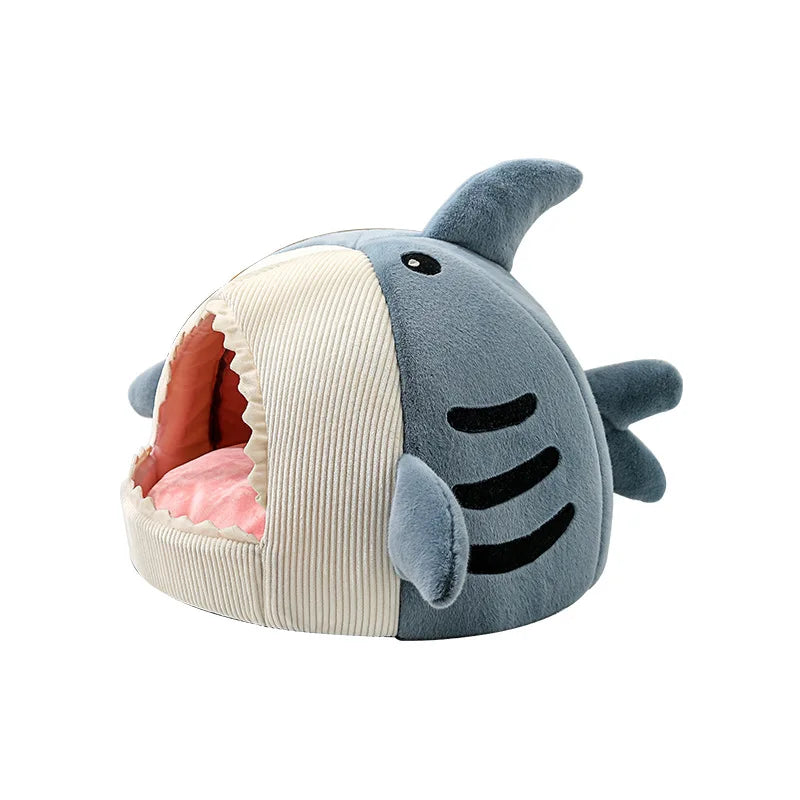 Dog Bed Winter Warm Semi-Enclosed Big Mouth Shark Dog Kennel Cat Pad Pet Supplies Comfortable Cat House Sleep Bag Dropshipping